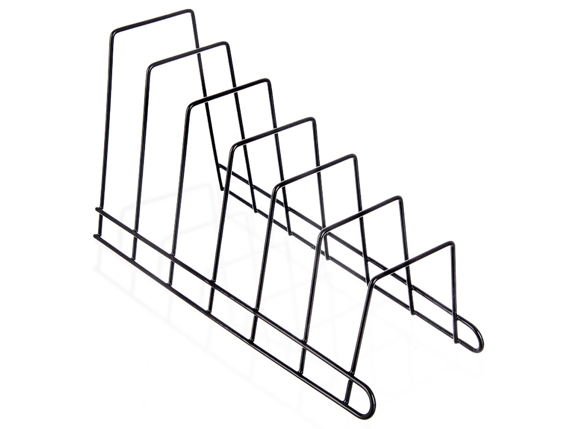 Tampa e Suporte para Pratos em Metal Preto 34,5x14x19 Cm AQUAFORGE