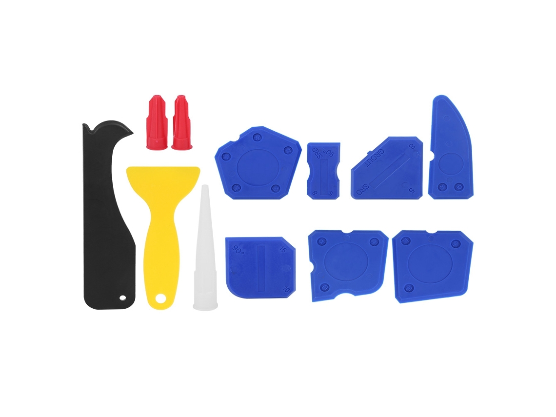 12 Piezas Juego De Herramientas Esparcidor De Sellador De Silicona Caulk Scraper Herramientas De Acabado Para Moldura Y Relleno