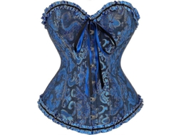 Top Corset Feminino Sexy com Apoio Anatomic Perfeito para Qualquer Ocasião e Silhueta Hourglass Preto Azul