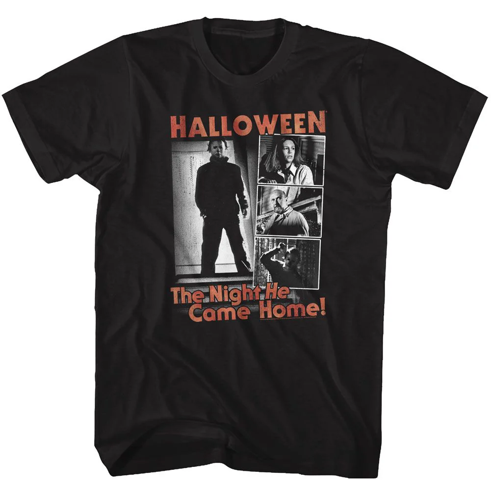 Unisex Adult T-shirt Rockinstone Halloween The Night Black Sizel