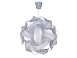 Lâmpada Pendente Linjou Diy Pronta Para Plugue - Lâmpada De Teto Para Quarto, Sala De Estar - Ø30 Cm - Branca