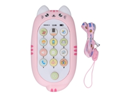 Rebe-juguete Telefone Bebê Para Morder Com Música, Canções E Luzes, Presente Para Meninas E Meninos De 1 Ano, Rosa