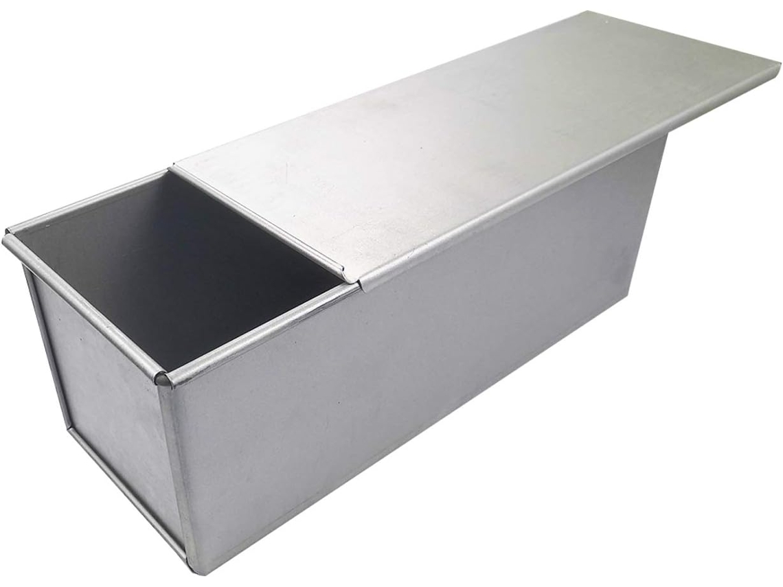 Forma Para Pão Com Tampa, Capacidade Para 750 G De Massa, Antiaderente, Retangular, Para Cozer No Forno - Prateado (750 G)