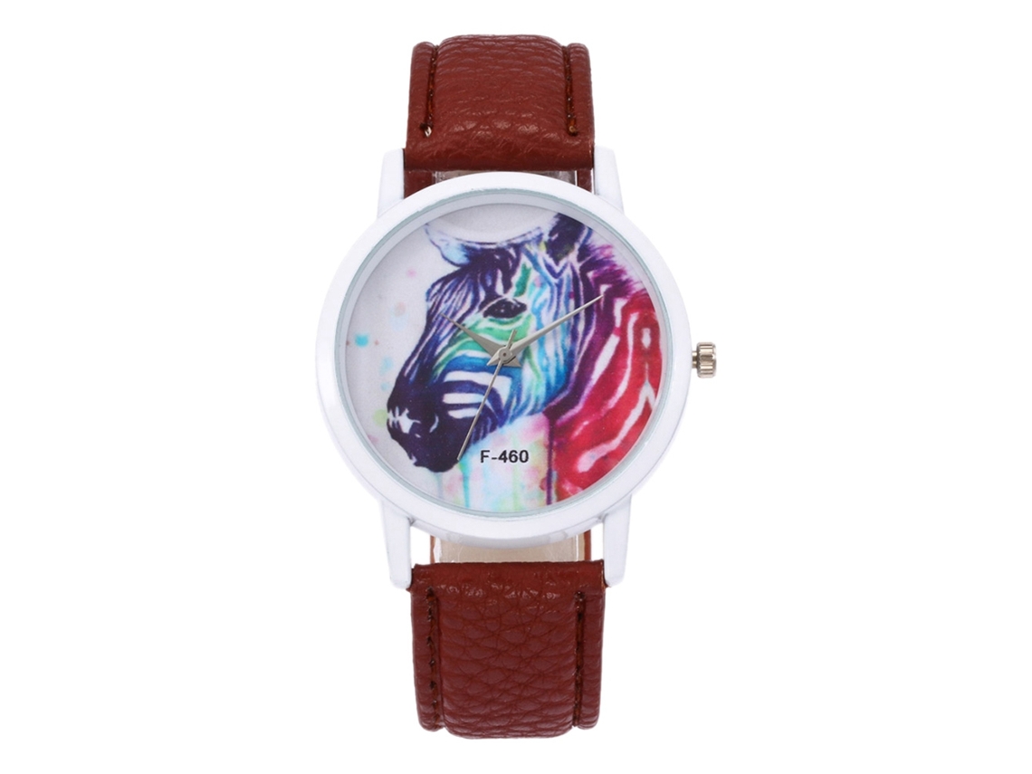 Relógio de pulso feminino Zhoulianfa F-460a, quartzo marrom.