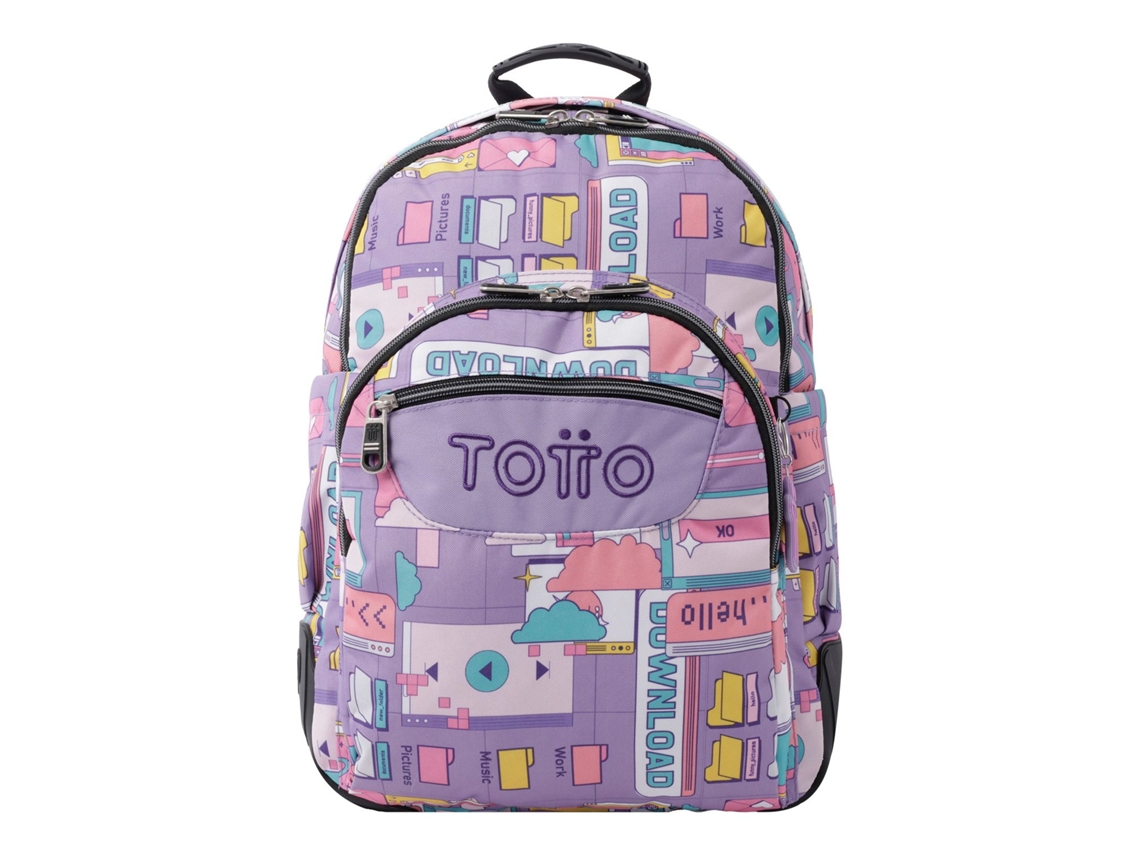 Mochila escolar roxa Cyber Crayoles TOTTO