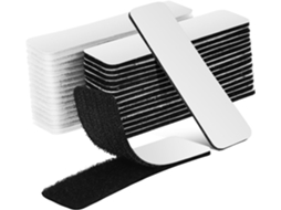 48 tiras adesivas de velcro com bordas arredondadas