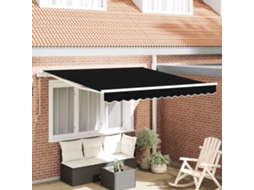 Vidaxl Toldo Retrátil Preto 350 X 250 Cm Tecido E Alumínio