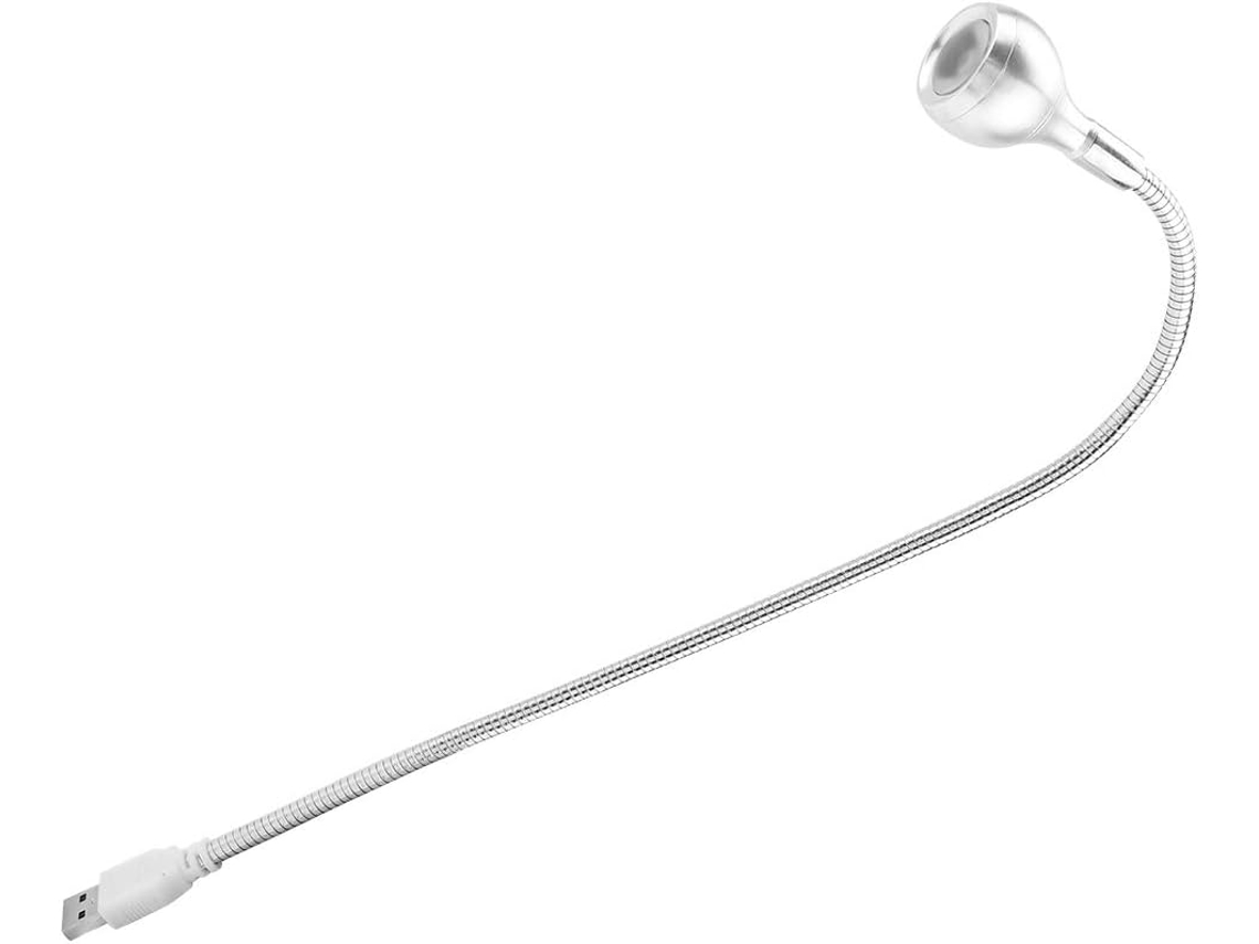 Luminária De Leitura Led Flexível Com Haste Metal E Usb, 5v 1w, Luz Branca Quente, Ideal Para Laptop, Computador De Mesa