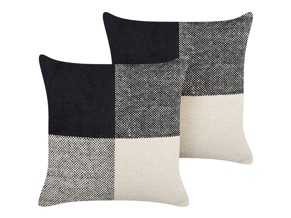 Almofada Decorativa BELIANI (45 x 45 cm - Negro)