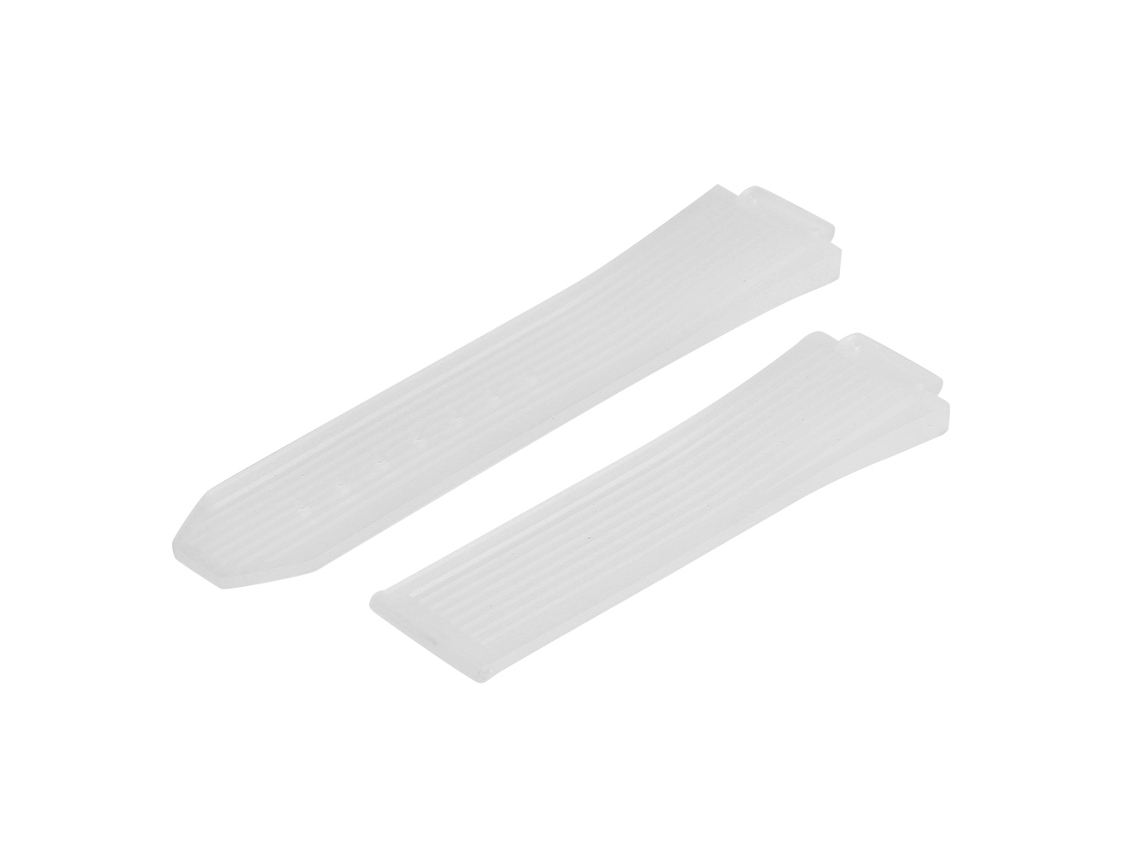 Correa De Reloj De Silicona Con Rayas Verticales 17mm Reemplazo Blanco