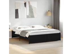 Vidaxl Estrutura De Cama 200x200 Cm Derivados De Madeira/metal Preto