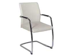 Cadeira de Visitante RIVA Brooklyn P Branco (Com braços - Pele Sintética)