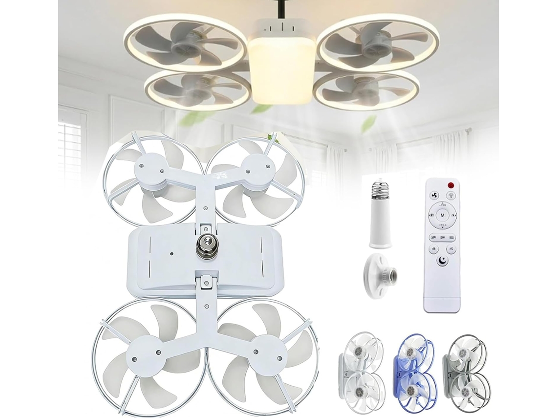 Ventilador De Teto Led Estilo Drone – Iluminação Moderna E Ventilação