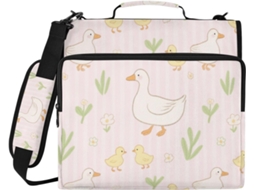 Pasta Organizadora De 3 Argolas Com Alça E Ombro Removível, Com Vários Bolsos, Pasta Portátil Escola