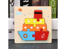 Puzzles De Madeira Para Bebés E Crianças De 1, 2 E 3 Anos, Brinquedos Montessori Educativos Para Bebés Navio Hexinyigjly