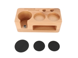 Suporte para Pisca café de Madeira Faia com Ampla Compatibilidade 53mm para Ferramentas de Café com Marca