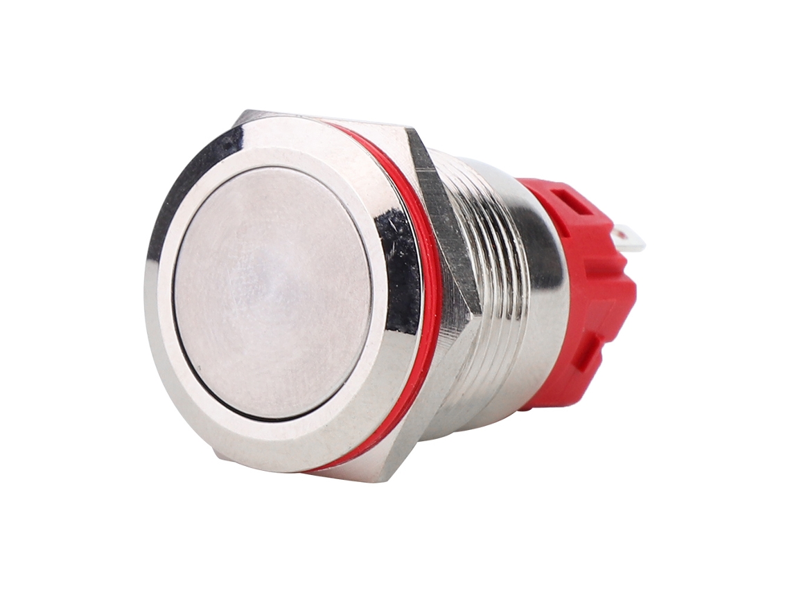Interruptor De Botão Com Trava Automática 9~30v Dc 19mm 1no 1nc Com Shell De Aço Inoxidável