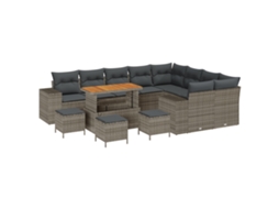 Conjunto 13 Conjunto De Sofá De Jardim Vidaxl Cinzento Madeira De Acácia Maciça (310 X 234 X 85 Cm)