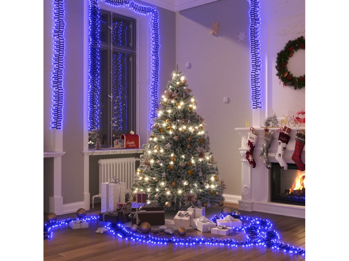 Vidaxl Cordão De Luzes Agrupadas 1000 Luzes Led Pvc Azul