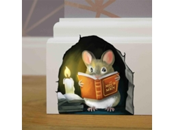 Adesivo Rato Lendo Livro Decoração para Sala de Aula e Biblioteca RNEMITERY