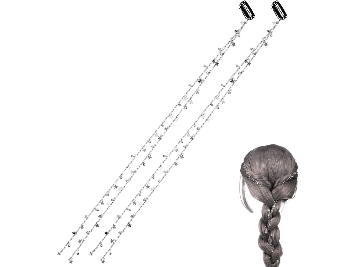Correntes De Cabelo Em Liga De Prata Ciieeo, Acessórios Elegantes E Fáceis De Usar, Pingentes.