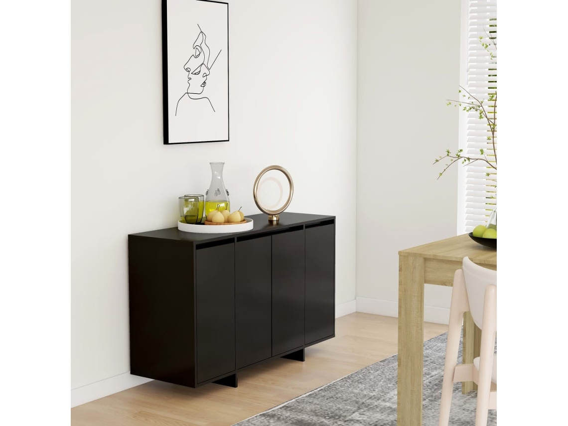 Vidaxl Aparador 120x41x75 Cm Aglomerado Preto