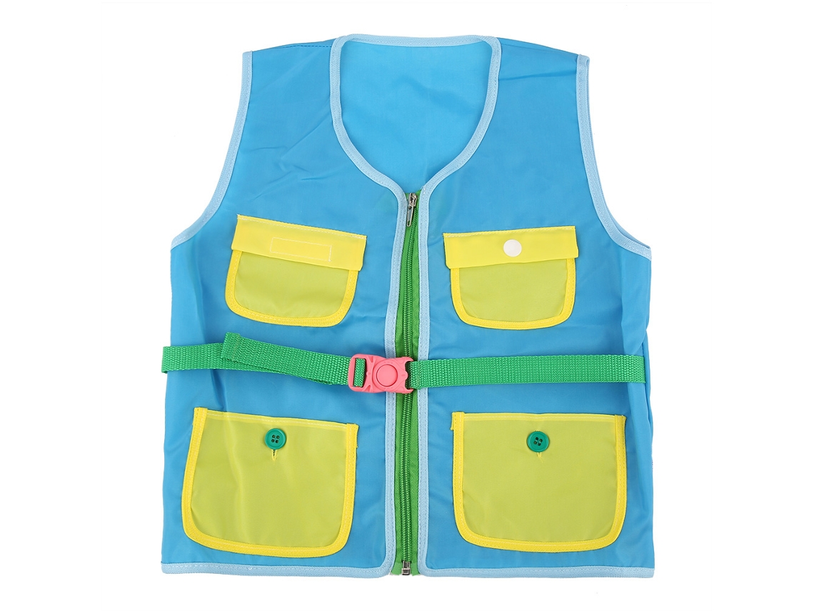 Walshlxq chaleco Juguete para Crianças Material Oxford Durável Ferramenta Didática para Jardim de Infância e Lar Azul