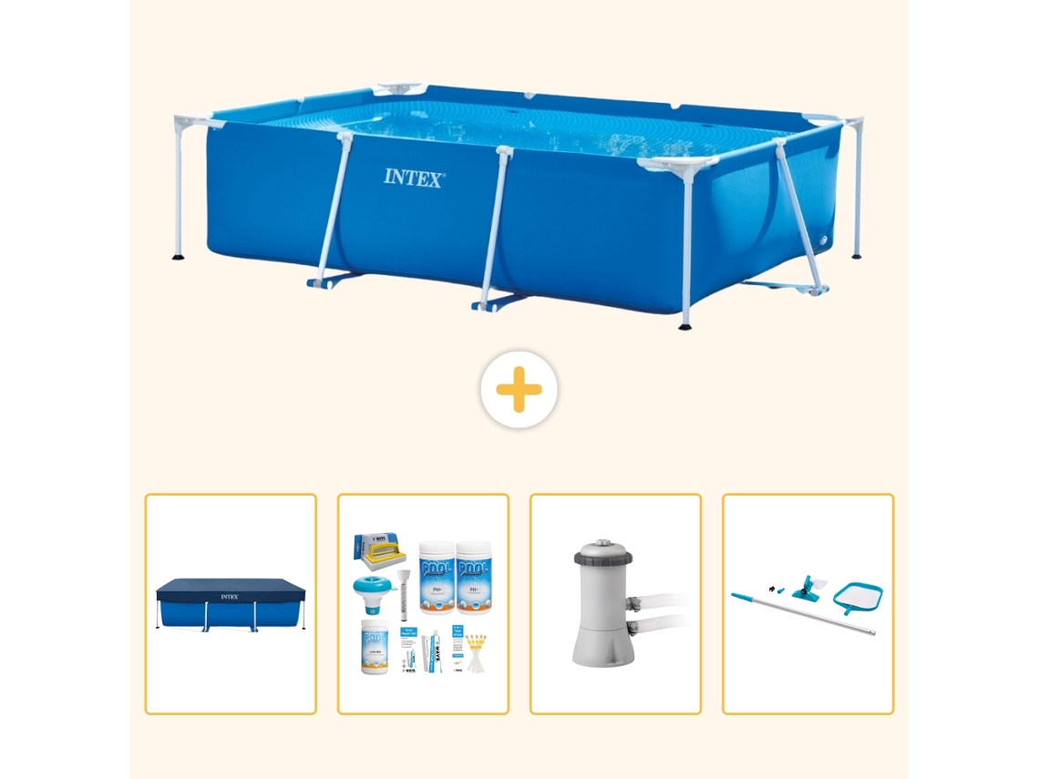 Intex Piscina Com Estrutura Retangular - 300x200x75 Cm - 5-peças Scb7