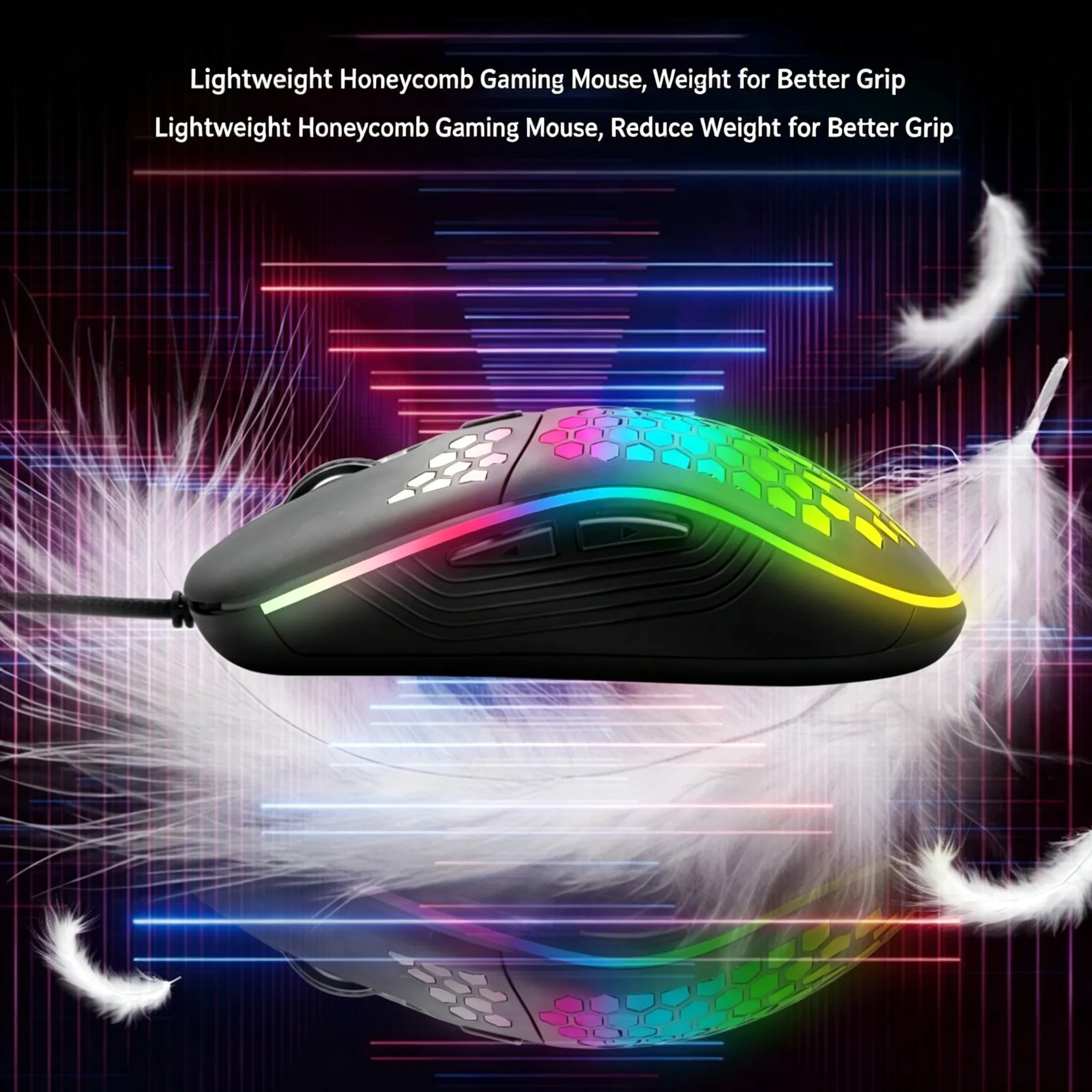 Rato Gamer com Luz Rgb e 7200 Dpi MORADAVIVA