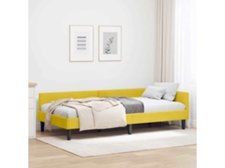 Vidaxl Estrutura de Cama de Canto Amarelo 90 Cm X 200 Cm Veludo