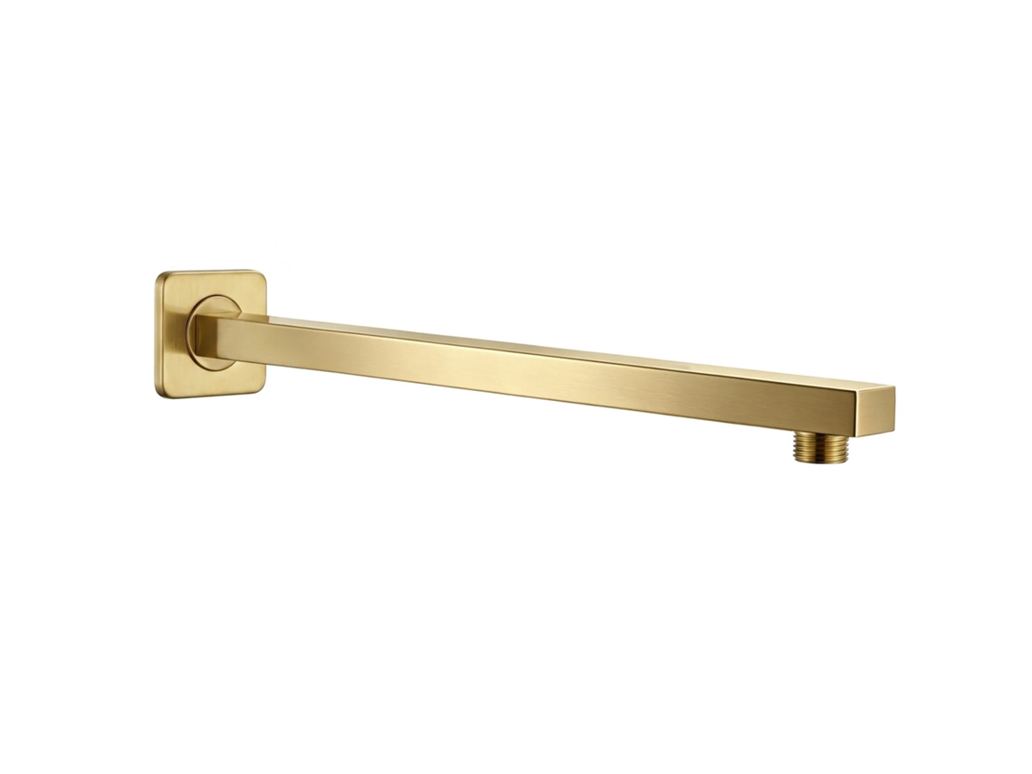 Braço De Chuveiro Quadrado Rea Js-9022bg 40cm Brush Gold