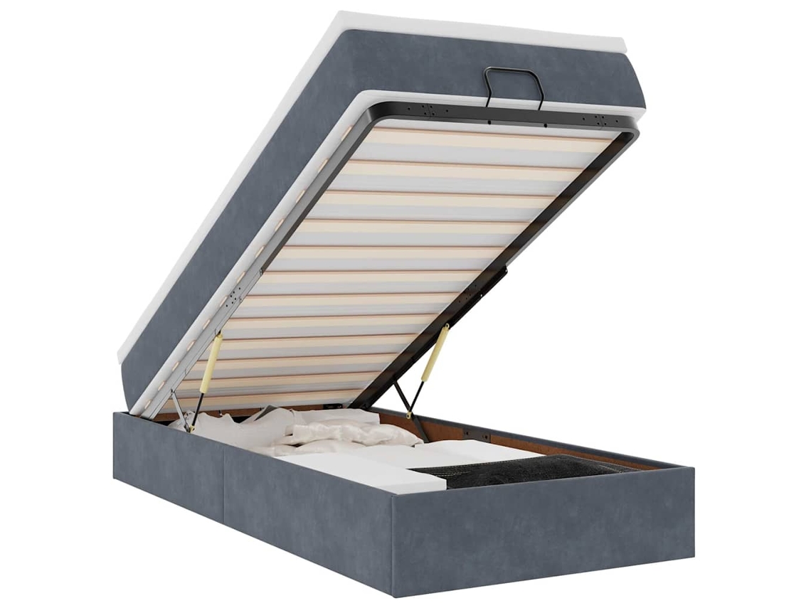 Ottoman Bed, Ottoman Beds Vidaxl Cinzeto Veludo (80 X 200 Cm)
