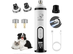 Aparador de Unhas Sem Fios para Animais de Estimação, com 2 Luzes Led, Recarregável Via Usb c e 2 Discos de Lima Branco HEXINYIGJLY