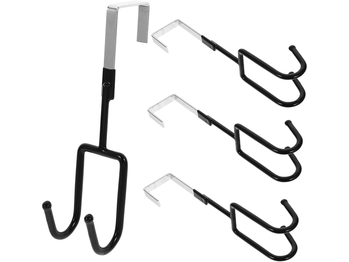 Conjunto De 4 Ganchos Parede Metálicos Para Porta, Sem Necessidade Fur