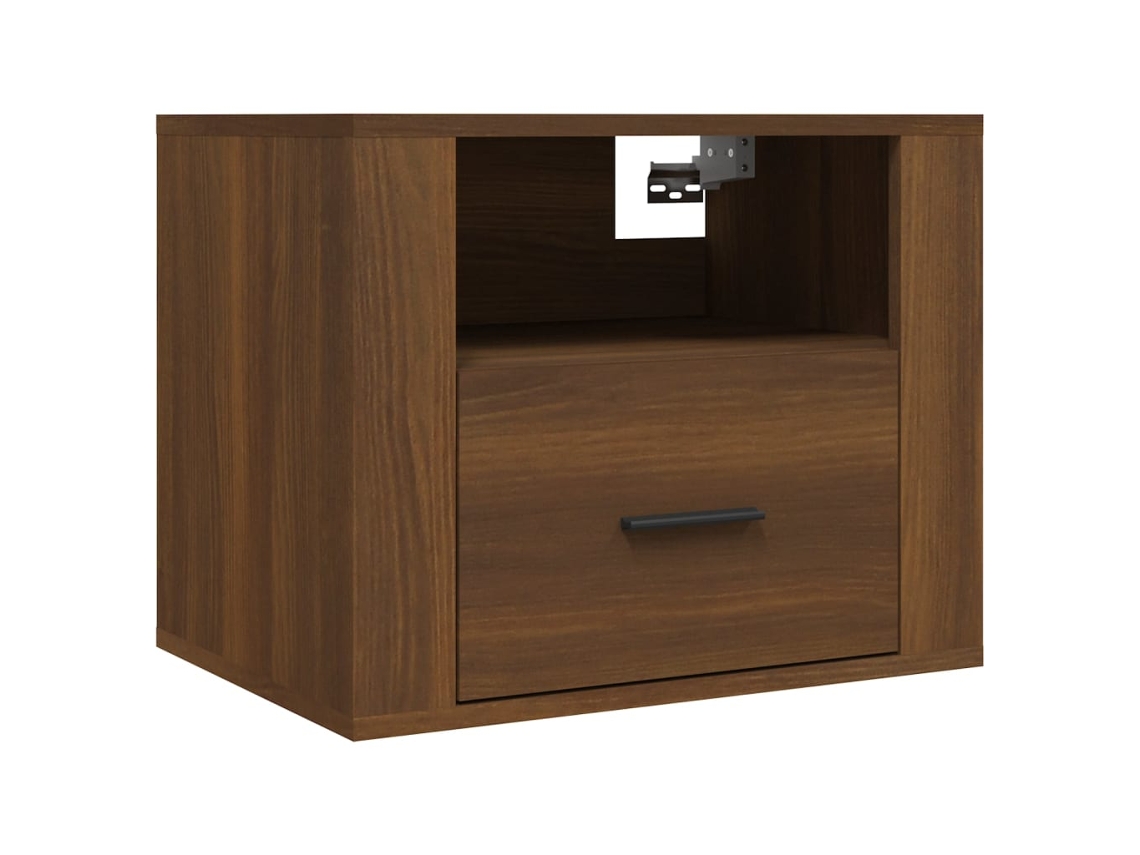 Wall-mounted Bedside Cabinet, Wall-mounted Bedside Cabinets Vidaxl Marrom Madeira Processada (n/a)