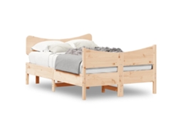 Bed Frame, Bed Frames Vidaxl Marrom Madeira De Pinho (120 X 190 Cm)