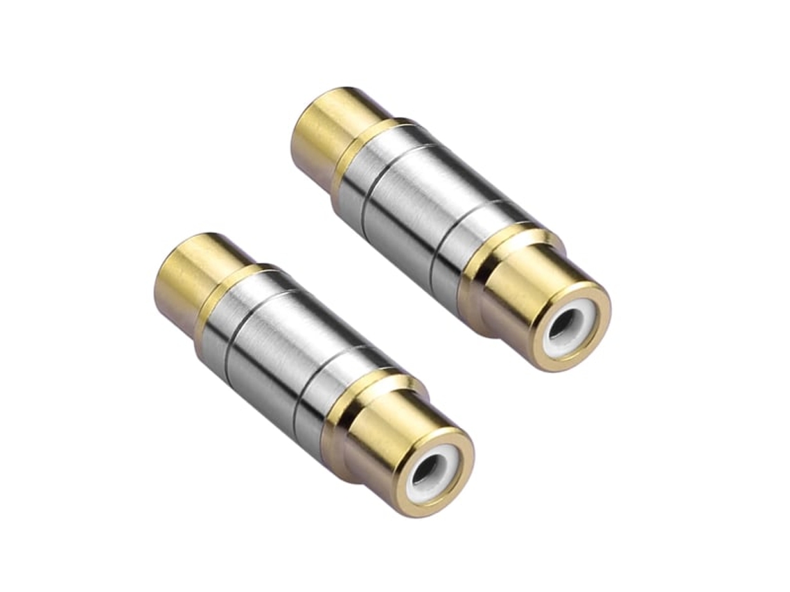 Conjunto de 2 Conectores RCA Fêmea para Vídeo e Áudio com Ouro AQUAFORGE