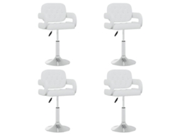 Vidaxl Cadeiras De Jantar Giratórias 4 Pcs Couro Artificial Branco