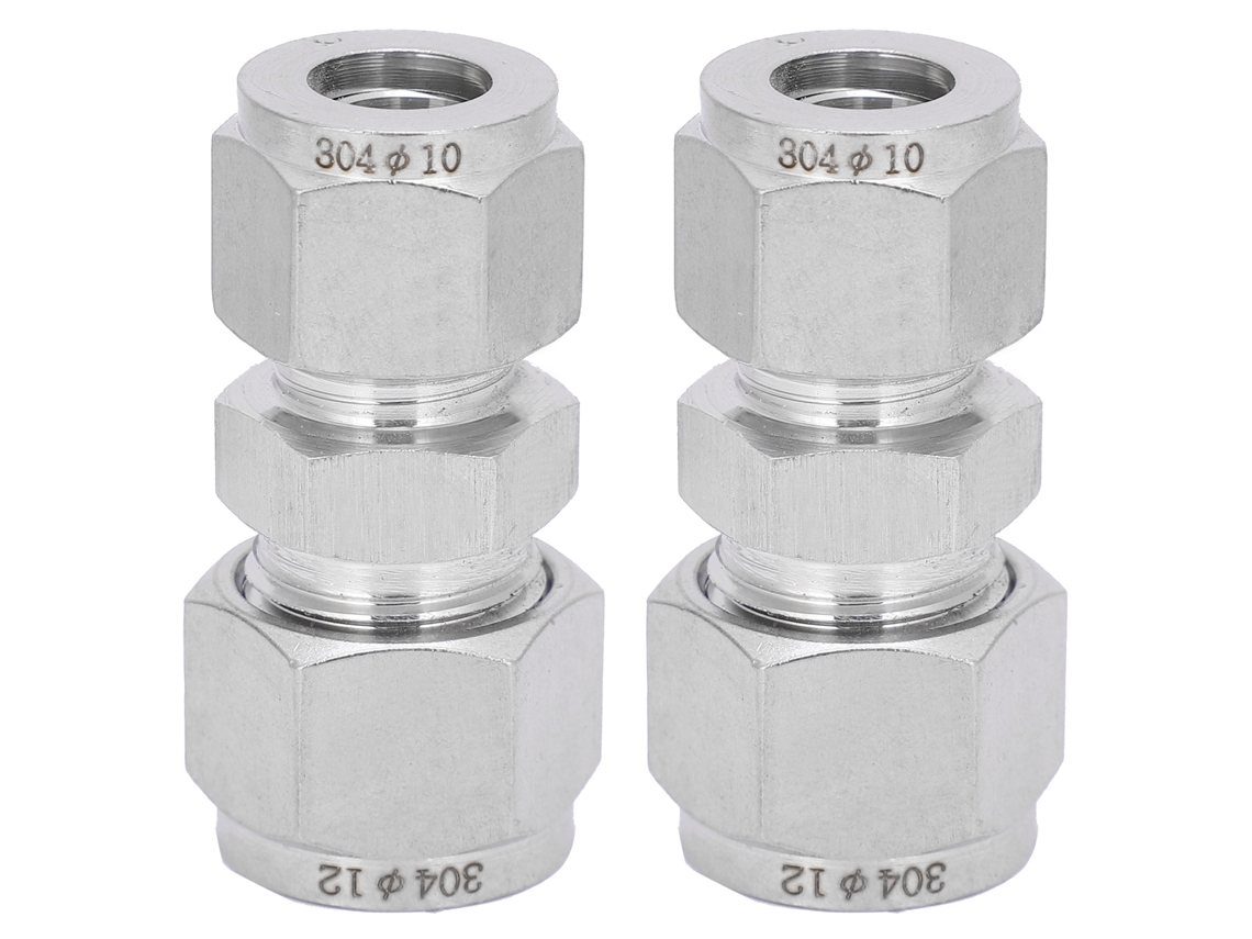Adaptador Conexão Tubo Compressão Aço Inoxidável 304 Dobra Ferrula Reto Ф10-ф12