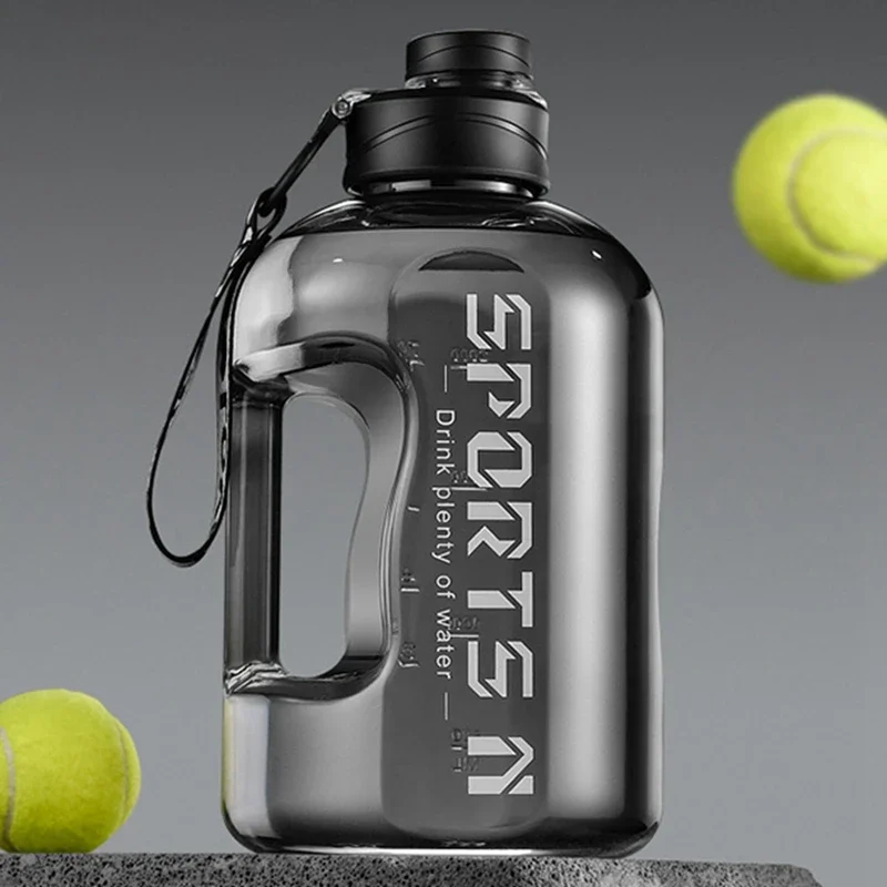 Garrafa de Água Esportiva , Garrafa de Água Portátil de Grande Capacidade para Homens. MDUG (preta, 2,7 L)