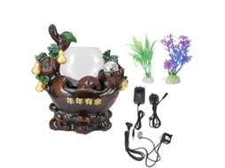 Ornamento De Fontana Cascata De Mesa Com Tanque De Peixe Led Para Decoração