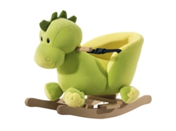 Dinossauro de madeira, cavalo de balanço infantil, 60x33x45cm, verde | S/MARCA