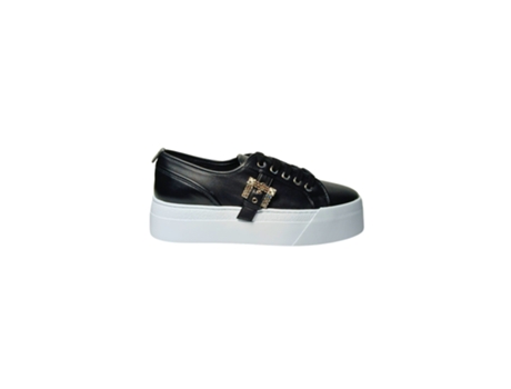 Sapatilhas De Mulher Sergio Rossi Scarpe Zeppa Fibbia Pele Preto (37)