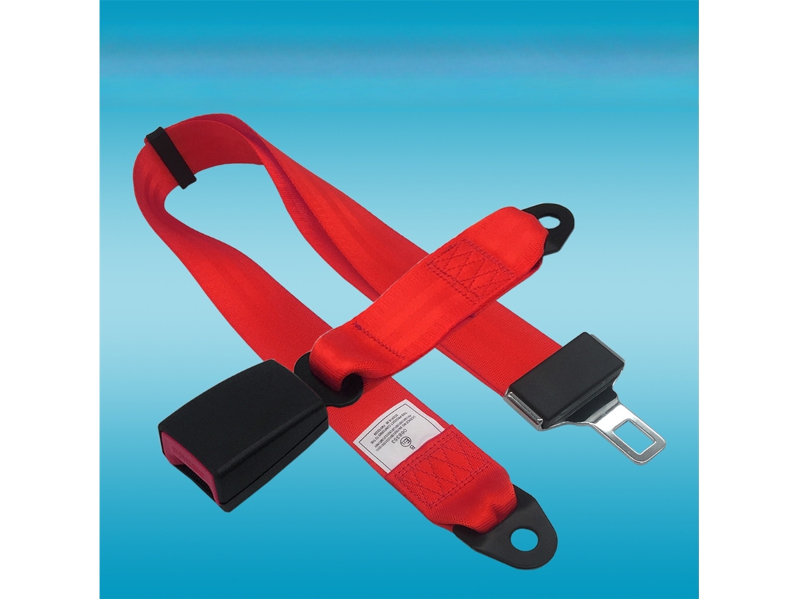 Cinto de segurança de 2 pontos, universal, ajustável, para cadeira de rodas, maca, ambulância, autocarro, vermelho, HEXINYIGJLY