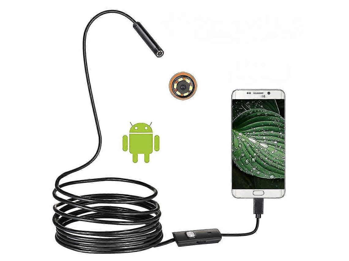 Telefone Android Com Cabo De 8,0 Mm E Câmera, Endoscópio Industrial, Duto, Reparo De Carro, Câmera Usb De 1 M Aquaforge