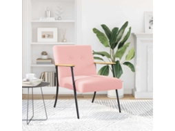Vidaxl Poltrona Rosa Tecido Curly Semelhante À Lã