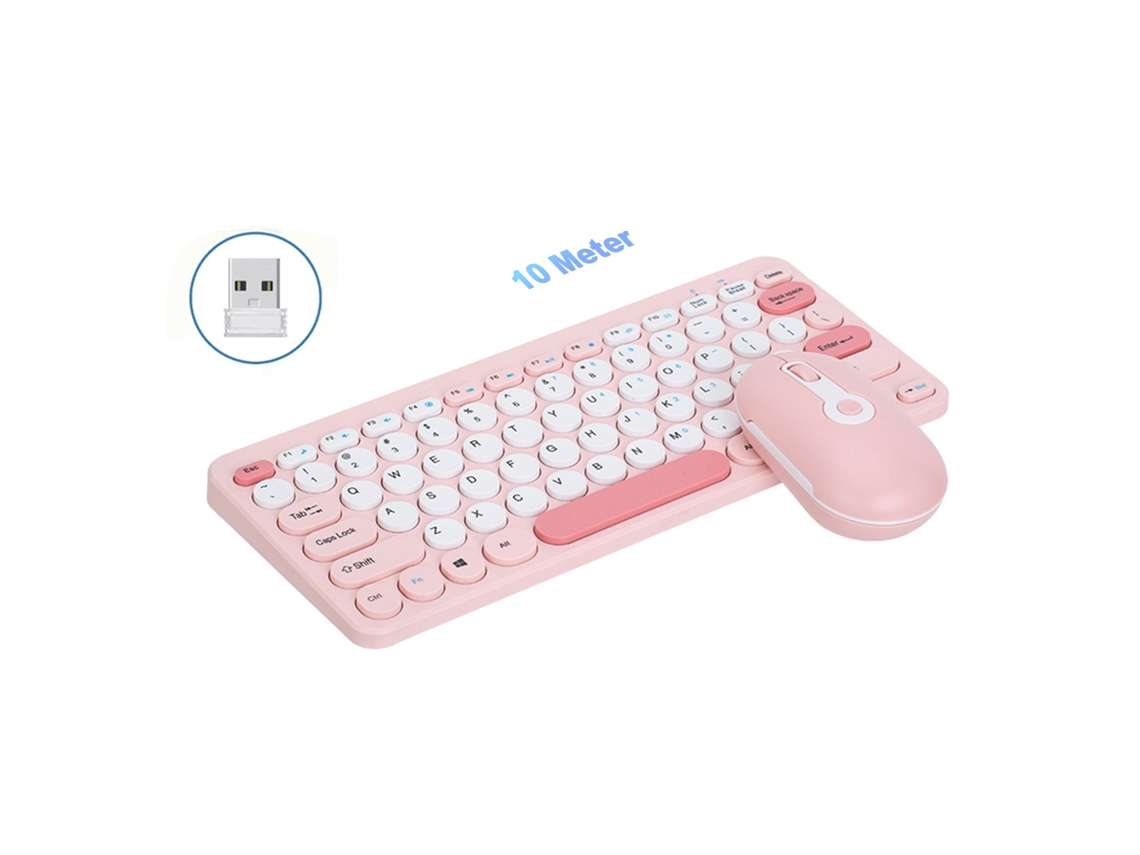 Combo De Teclado E Mouse Sem Fio 2.4g Ergonômico Compacto Silencioso Para Computador E Laptop