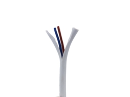 Cabo Elétrico Redondo Em Pvc Branco 2x0,75 Mm², 300/500v, Para Candeeiros, Vendido Ao Metro