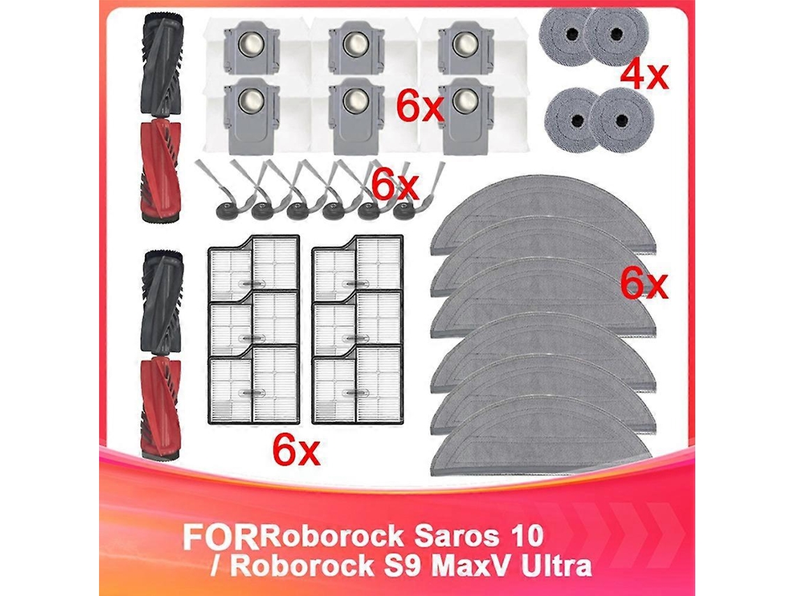 Acessórios Para Aspirador De Pó Saros 10 / S9 Maxv Ultra: Rolo Principal, Escova Lateral, Filtro, Pano De Limpeza._glo