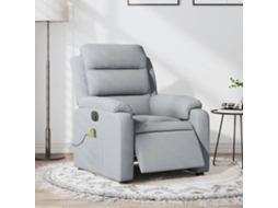 Vidaxl Poltrona De Massagens Reclinável Elétrica Tecido Cinzento-claro